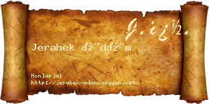 Jerabek Ádám névjegykártya